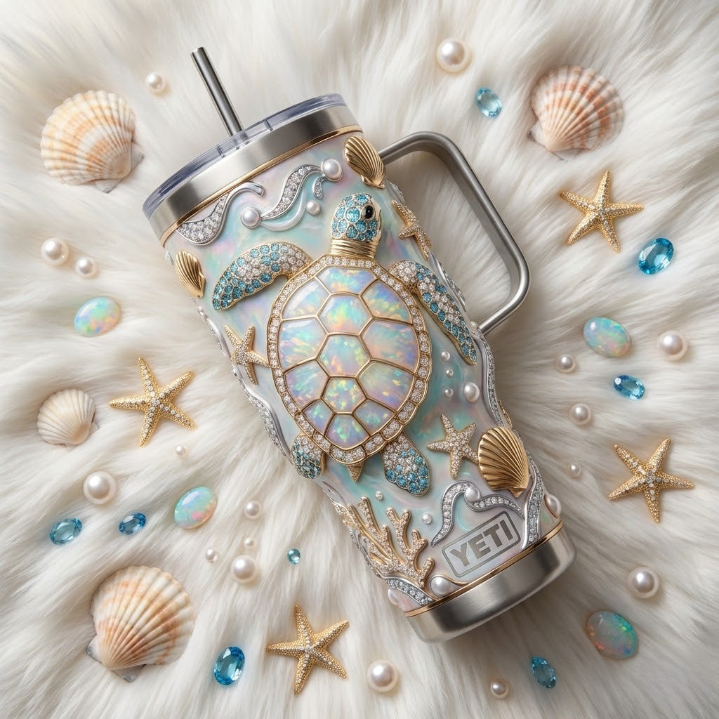 Sea Turtles 40oz Tumbler With Handle TNSM