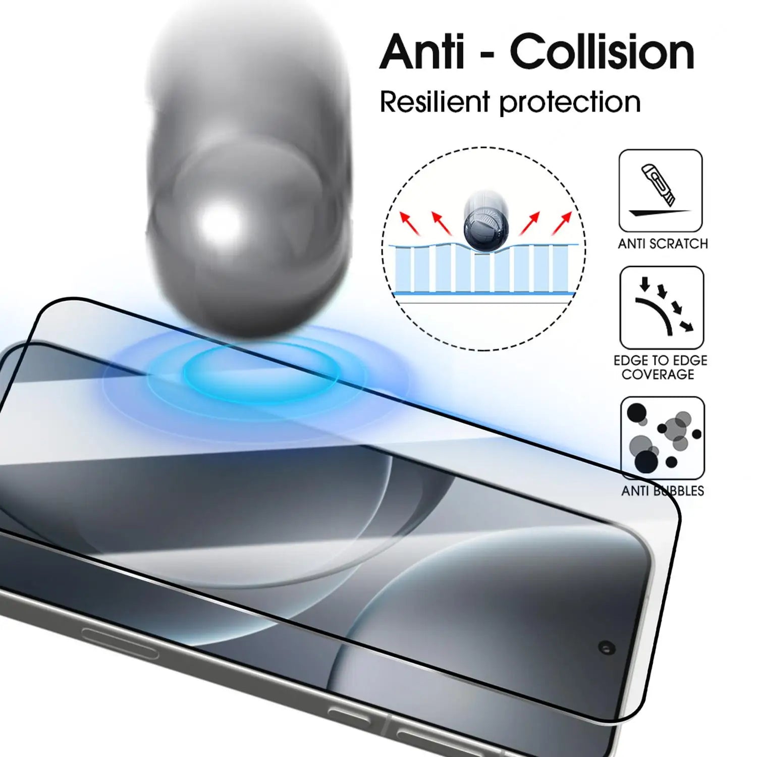 Tempered Glass for OPPO Find X9 X9Pro Anti-scratch Fingerprint Unlock Screen Protectors with Easy To Install Kit for Find X9 Pro