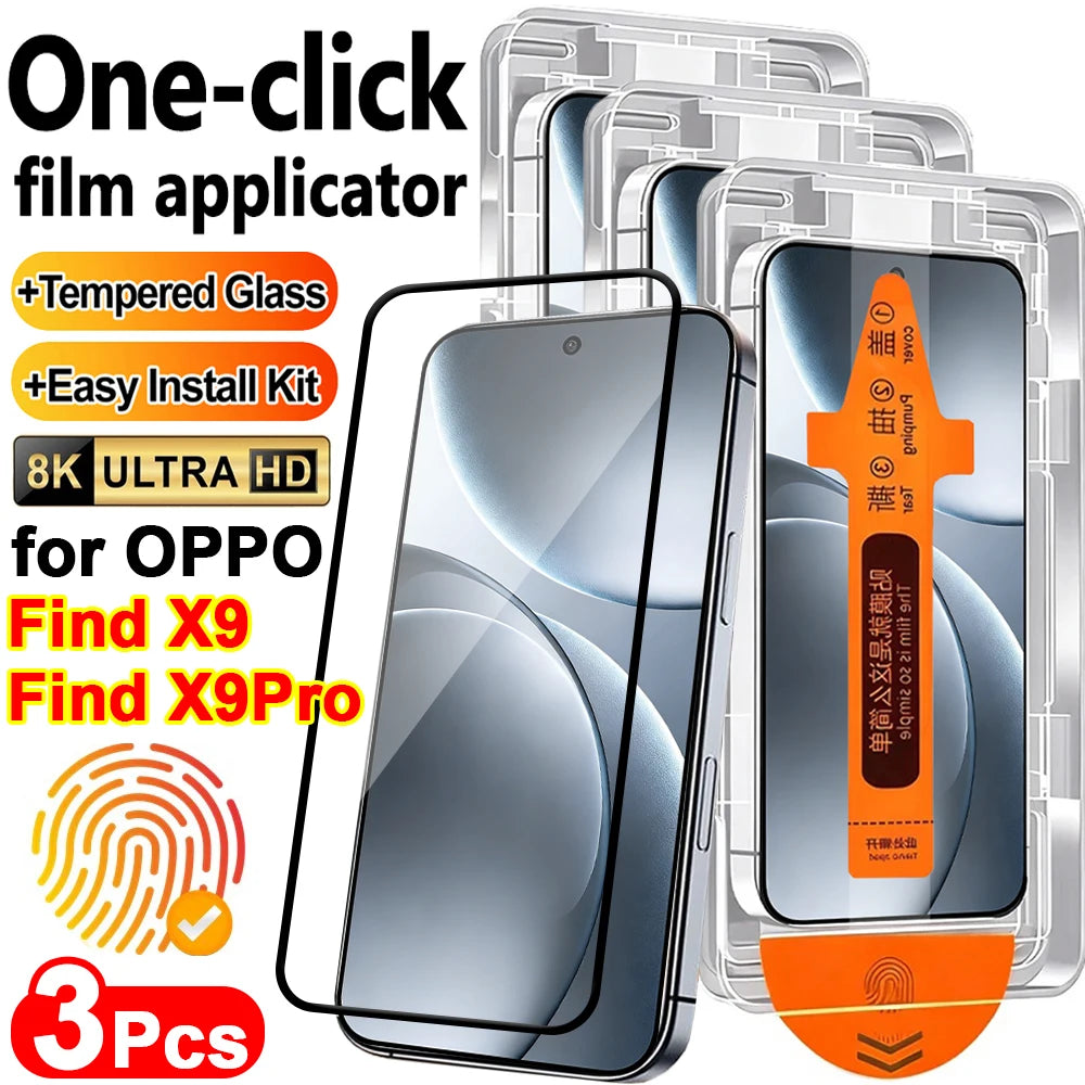 Tempered Glass for OPPO Find X9 X9Pro Anti-scratch Fingerprint Unlock Screen Protectors with Easy To Install Kit for Find X9 Pro