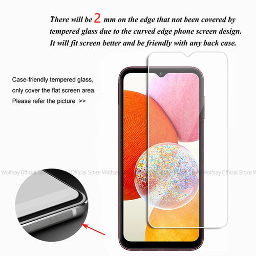 2/4PCS Screen Protector For Samsung Galaxy A14 5G Tempered Glass Samsung Galaxy A14 A24 A34 A54 5G Full Glue Cover Phone Glass