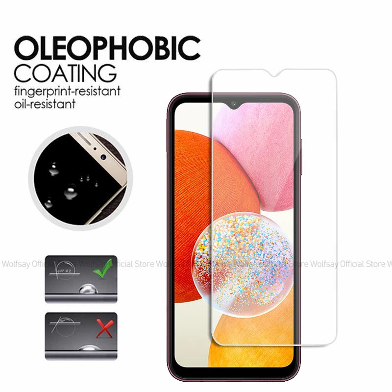 2/4PCS Screen Protector For Samsung Galaxy A14 5G Tempered Glass Samsung Galaxy A14 A24 A34 A54 5G Full Glue Cover Phone Glass