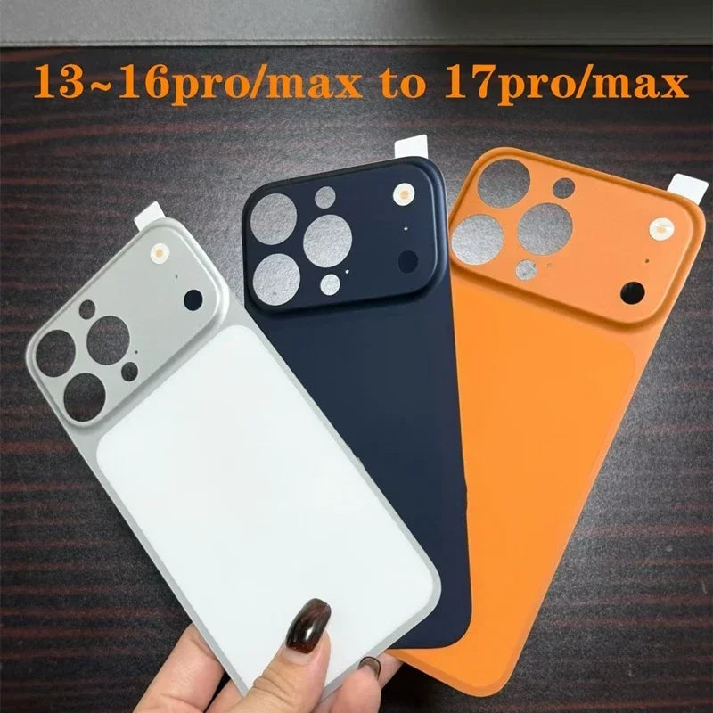 For IPhone 14 15 16 Pro Seconds Upgrade To IPhone17Pro Max Fake Camera Lens Sticker Back Cover Camera Screen Protector